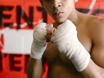 Close up of an athlete focusing before a set