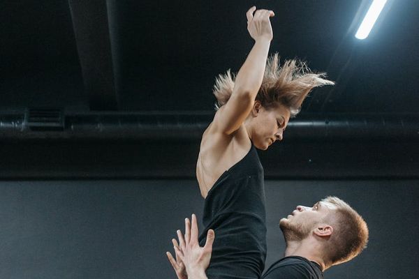 Man in motion showing fluid strength movement